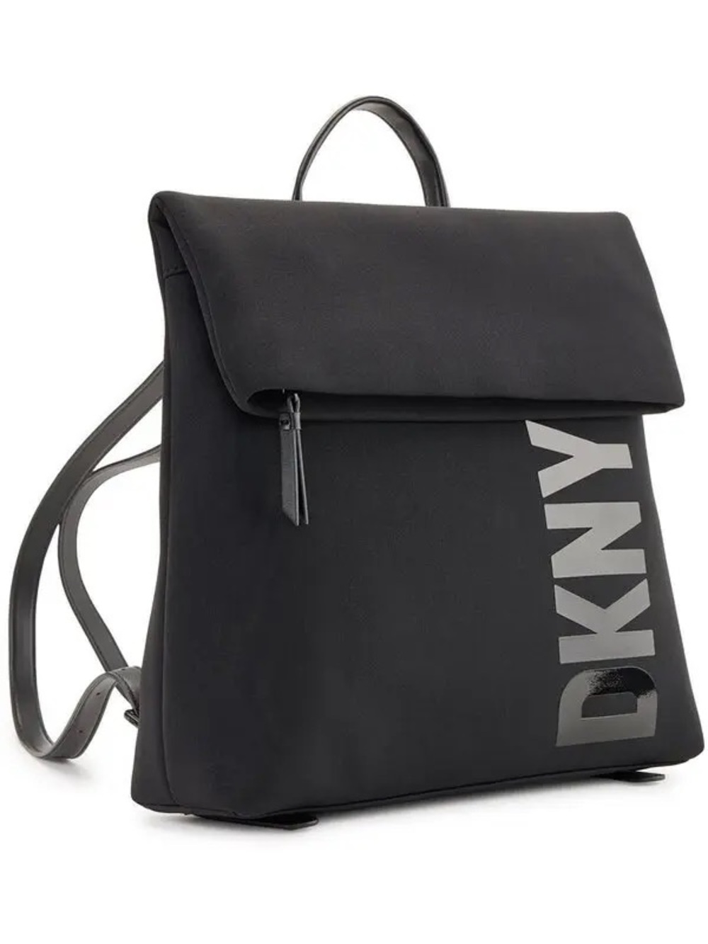 DKNY Black Logo Roll-Top Backpack